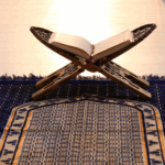 Quran on a stand in a prayer room