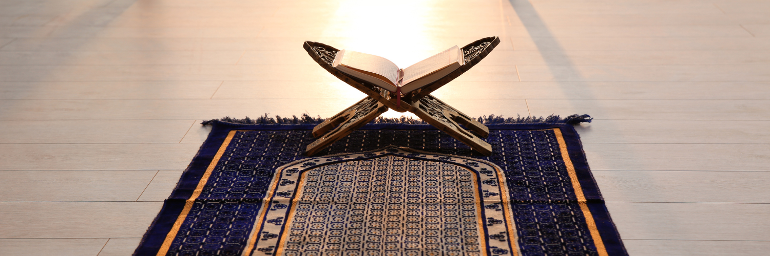 Quran on a stand in a prayer room